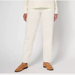NEW Denim Co Orignl Waist Stretch Side Pocket Pant-Winter White-Tall Med-A624312